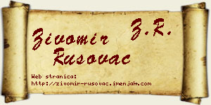 Živomir Rusovac vizit kartica